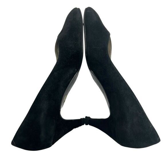 Yves Saint Laurent Black Gray & Red Suede Pumps Heels Sz6 Vintage - Picture 8 of 11